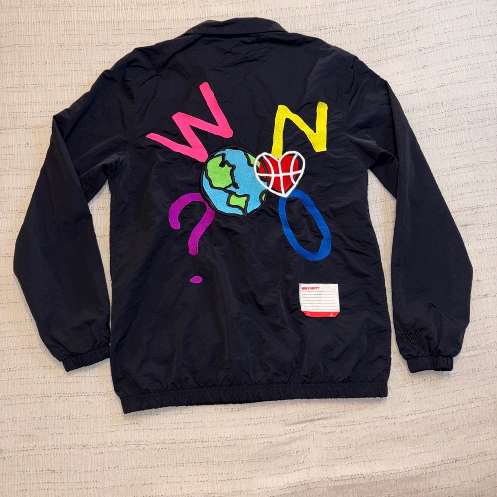 Jordan Russell Westbrook Why Not? Coaches Jacket Black Mens Small - Picture 8 of 10